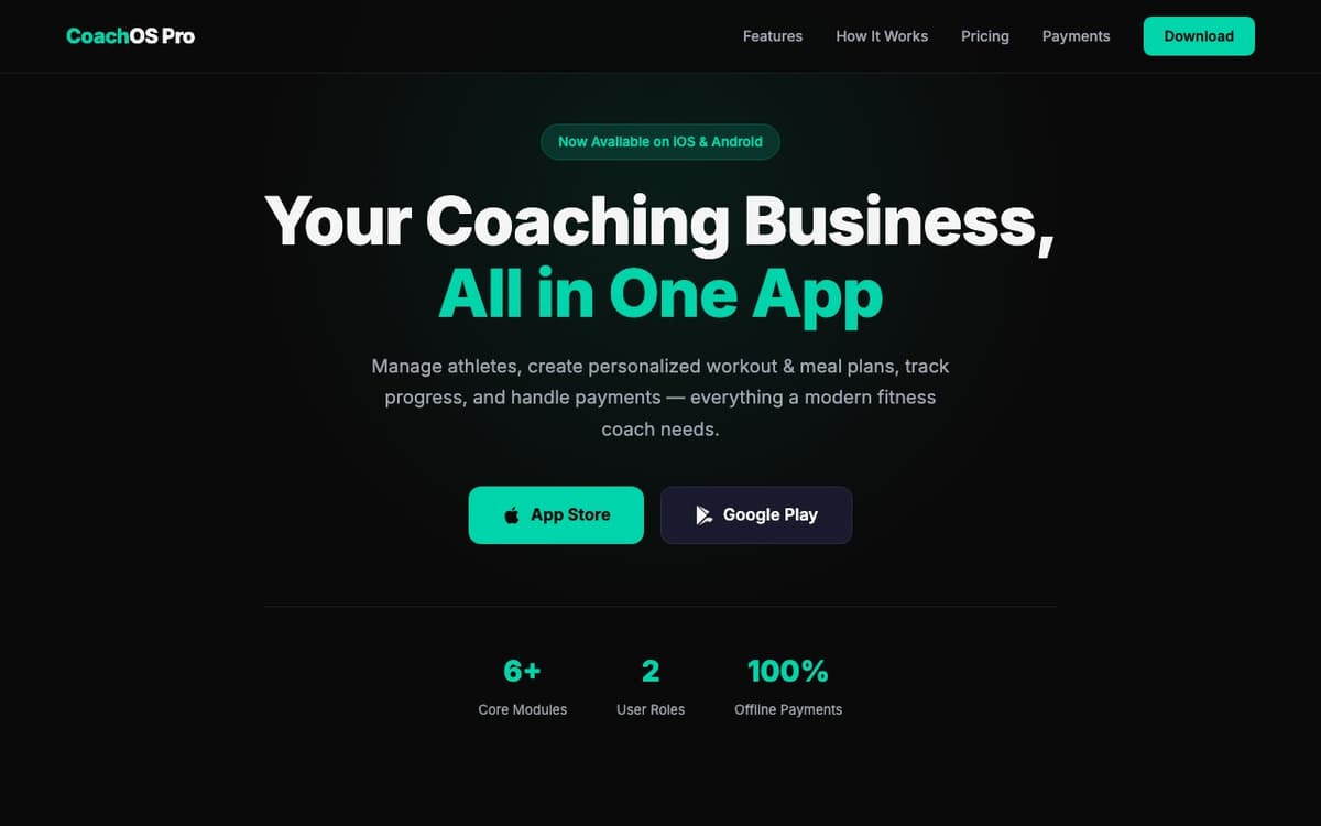 CoachosPro — Landing page premium
