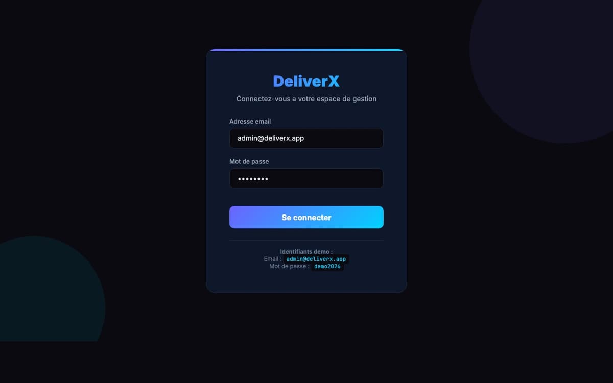 DeliverX — Plateforme livraison dernier km